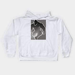 Gorilla Shadow Silhouette Anime Style Collection No. 163 Kids Hoodie